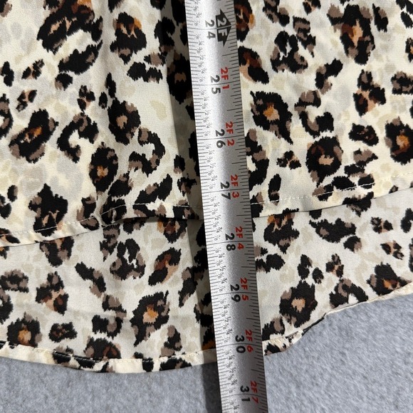 Maurices Womens Leopard Print V-Neck Blouse Long Sleeve Smocked Cuff Small - Picture 9 of 14